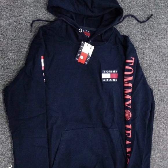 Tommy Hilfiger Navy Flag Hoodie - Picture 3 of 5